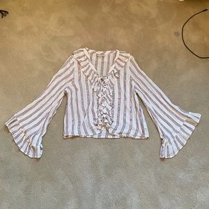 Striped Tie up Blouse